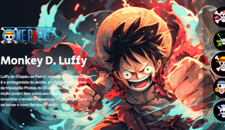 Captura de tela do Projeto One Piece